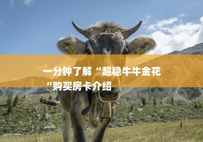 一分钟了解“超稳牛牛金花
“购买房卡介绍