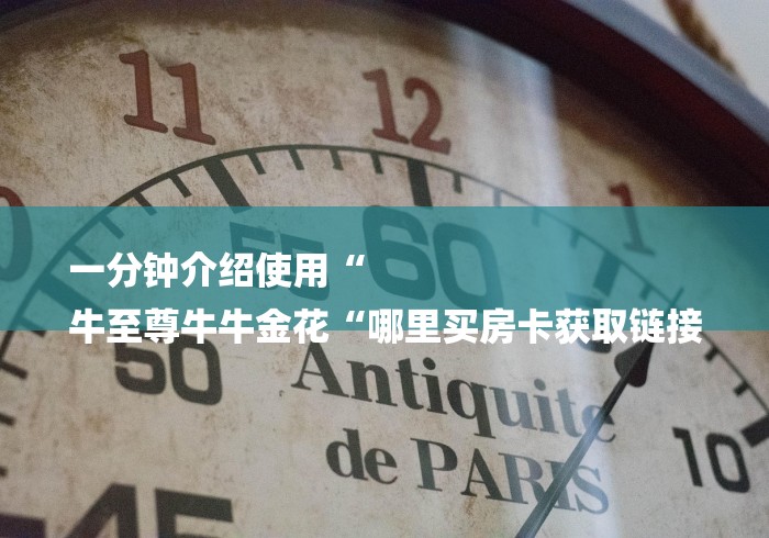 一分钟介绍使用“
牛至尊牛牛金花“哪里买房卡获取链接