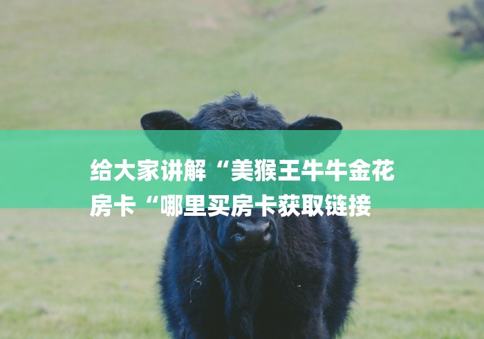 给大家讲解“美猴王牛牛金花
房卡“哪里买房卡获取链接