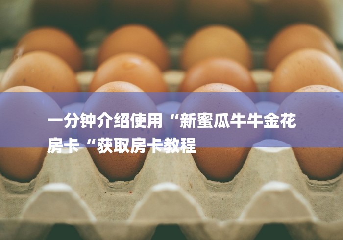 一分钟介绍使用“新蜜瓜牛牛金花
房卡“获取房卡教程 一分钟介绍使用“新蜜瓜牛牛金花
房卡“获取房卡教程
